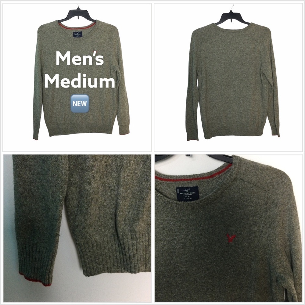 American Eagle Outfitters M Medium 38 - 40 Sweater Light Brown Crewneck Wool NEW